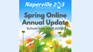 Daisies in the background with words Spring Online Annual Update School Year 2025-2026 over it.